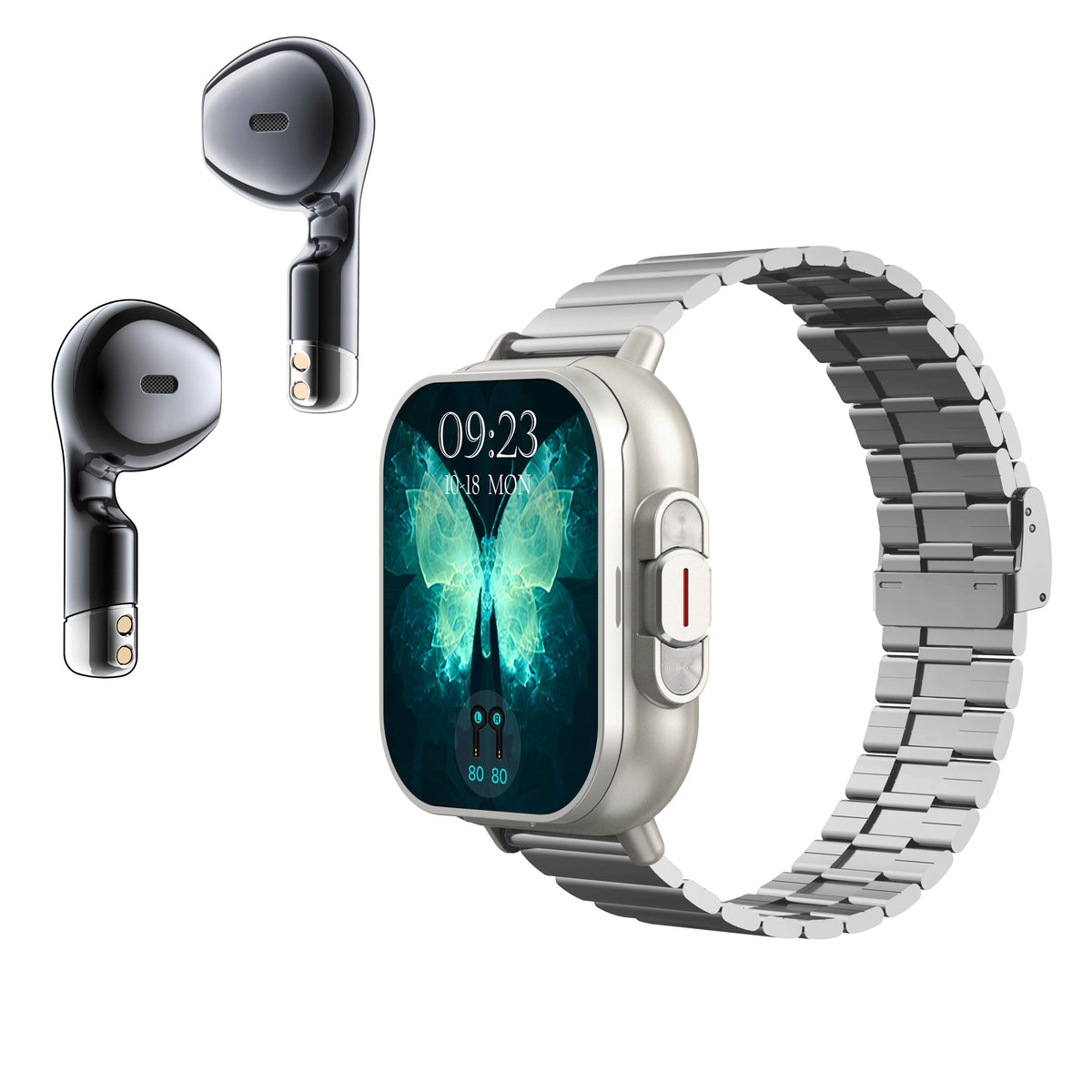 ORAVIO DualTech D8 — Montre Connectée & Écouteurs TWS 2-en-1 - Acier